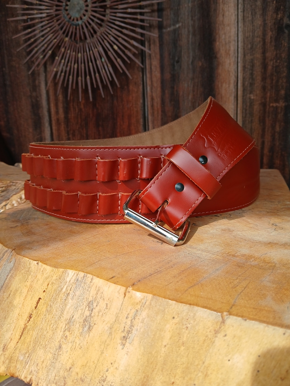 levy's Leather Cartridge Belt - Large Brown Men’s Ammo Waist Belt